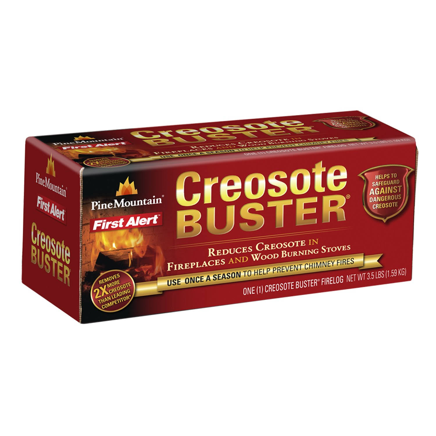 Pine Mountain 4152501500 Creosote Buster Chimney Cleaning Safety Firelog 1 Log