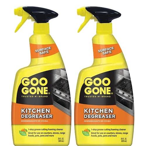 Goo Gone Foaming Kitchen Degreaser- Removes Baked-On Food, Grease, Splatter and Grime, 2 Pack 28 oz