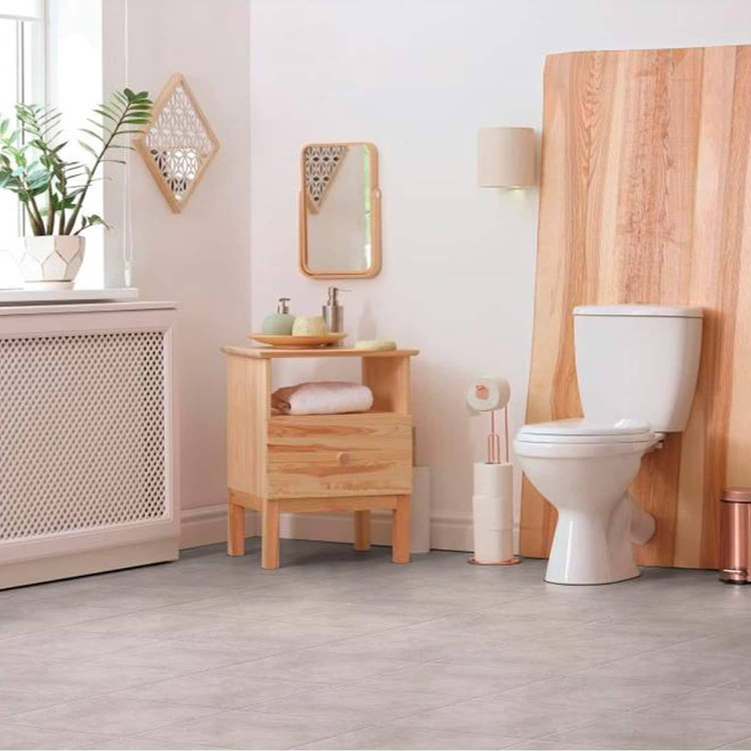 Project Source Alamosa Grey 12-in x 12-in Glazed Ceramic Stone Look Floor Tile