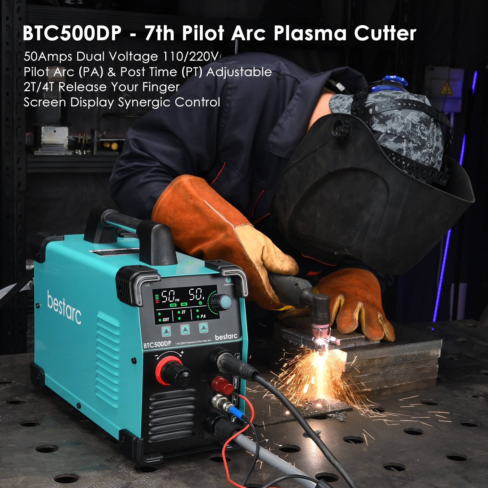 50Amps Digital Screen Display Plasma Cutter, Pilot Arc & Post Time Adjustment, 110/220V Dual Voltage, 7gen AU( 240V )