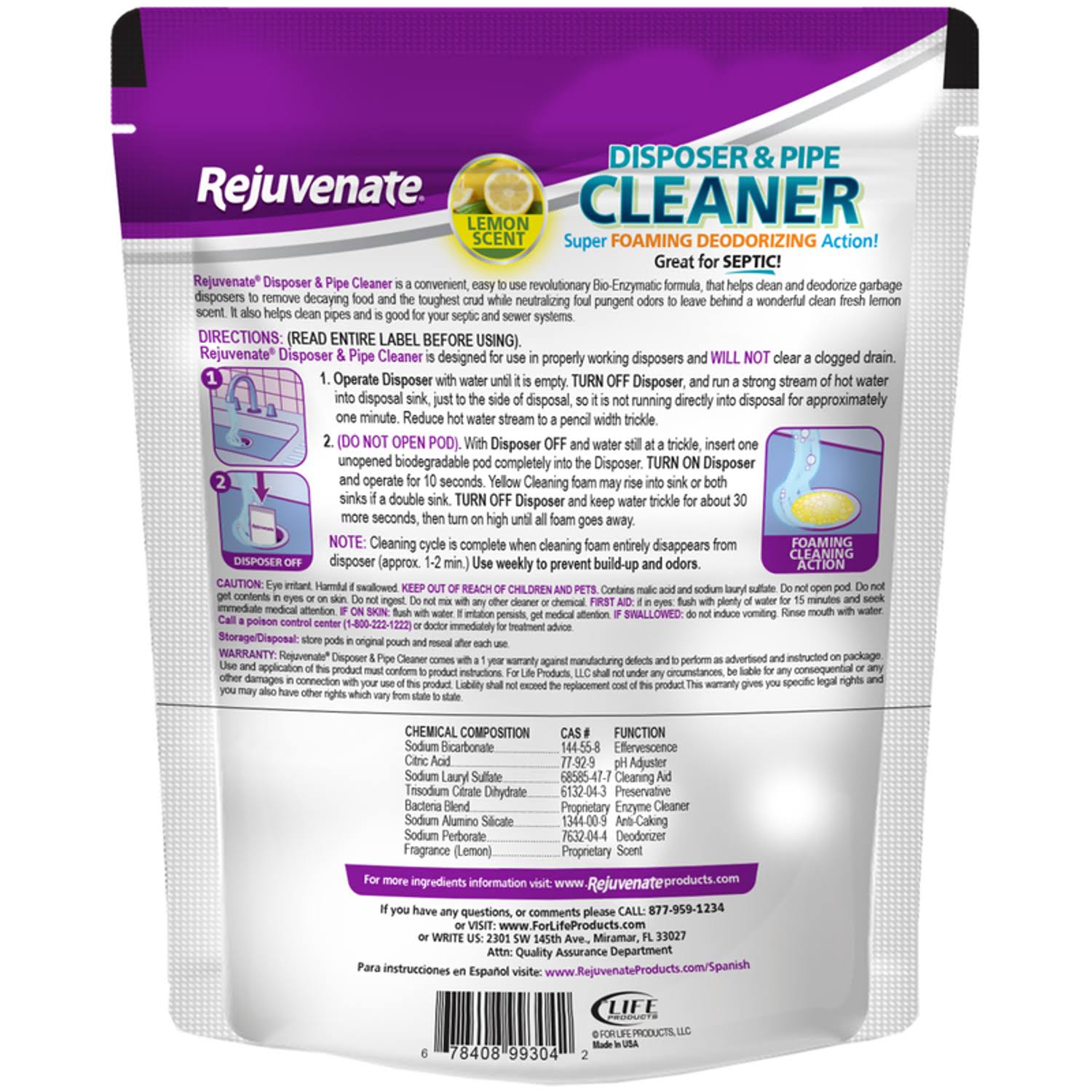 Rejuvenate Lemon Disposer & Pipe Cleaner, 6-Pack