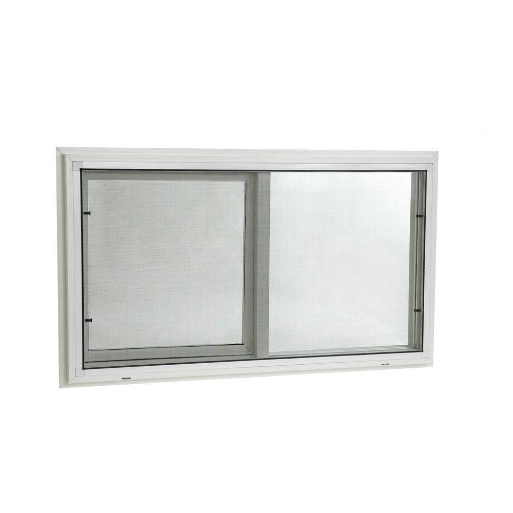 TAFCO Windows 31.75 in. x 19.75 in. Left-Hand Single Sliding Vinyl Window with Dual Pane Insulated Glass- White