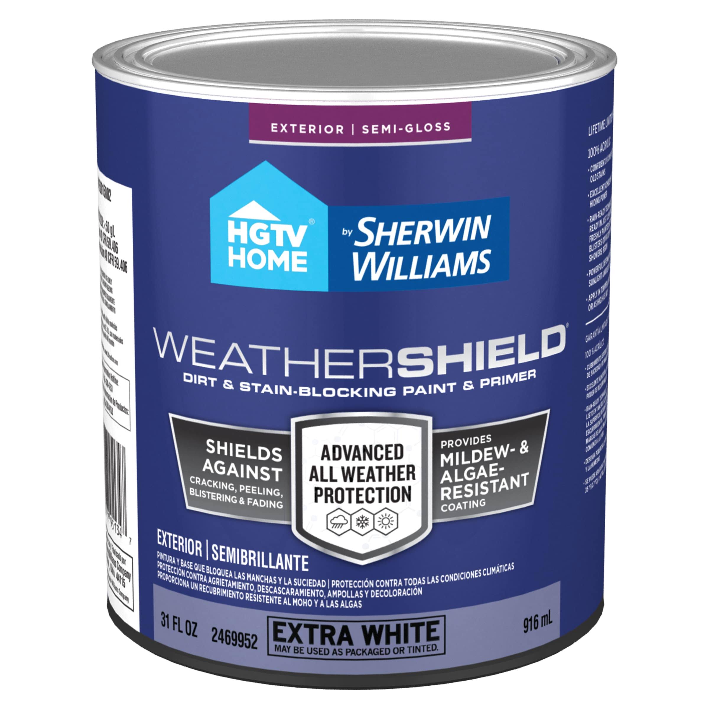 HGTV Home by Sherwin-Williams Weathershield Semi-Gloss Latex Exterior Paint Actual Net Contents:31- Each