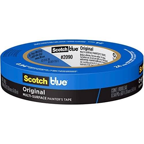 ScotchBlue Original Multi-Surface Painter's Tape Blue Paint Tape Protects Surfaces and Removes Easily Painting for Indoor Outdoor Use 0.94 Inches