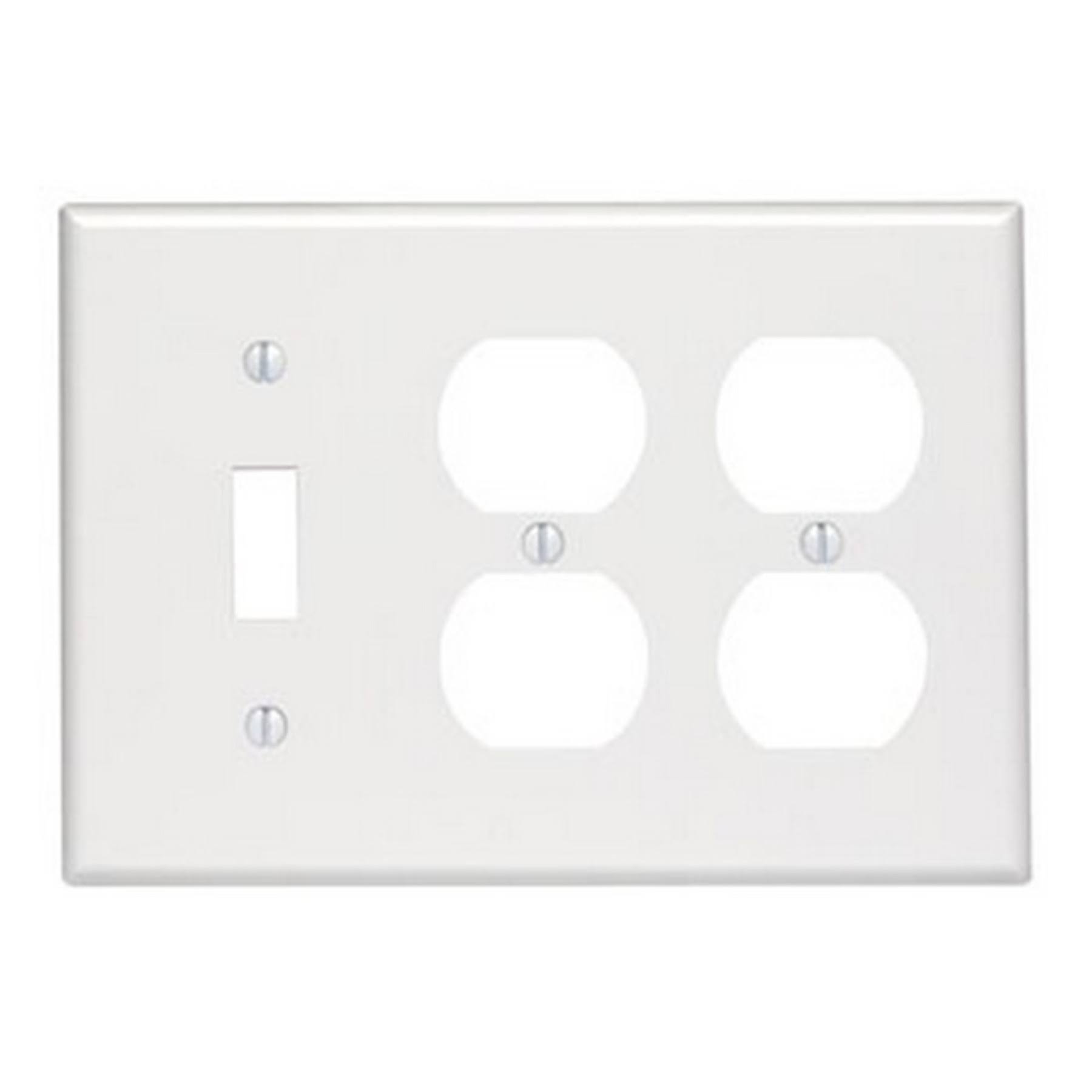 Leviton White 3-Gang Combination 1-Toggle & 2-Duplex Receptacle 88047