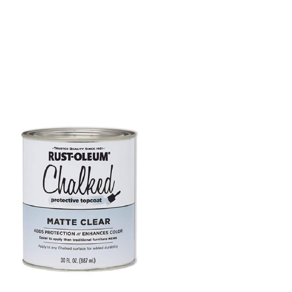 Rust-Oleum 287722-2PK Ultra Matte Interior Chalked Paint, 30 oz, Matte Clear Topcoat, 2 Pack