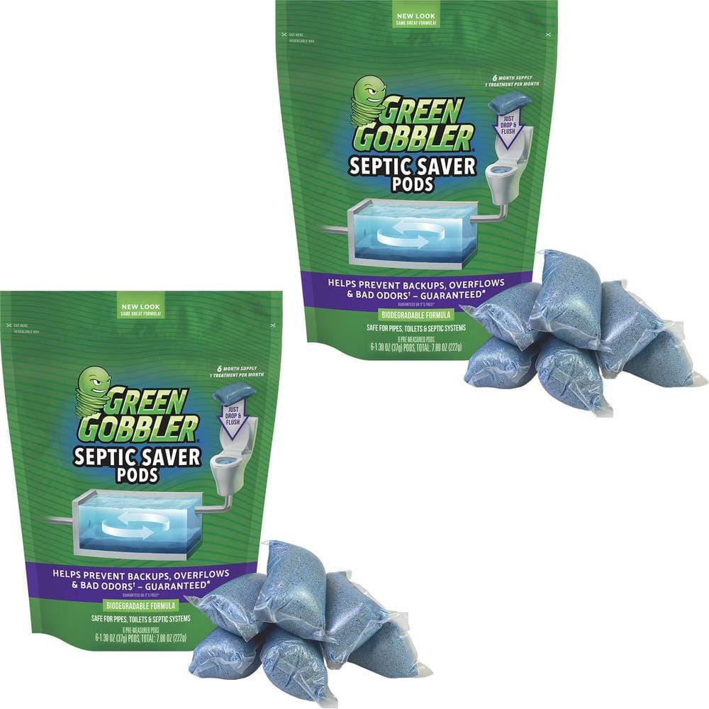 Green Gobbler Septic Tank Treatment Pods (2 Pack)