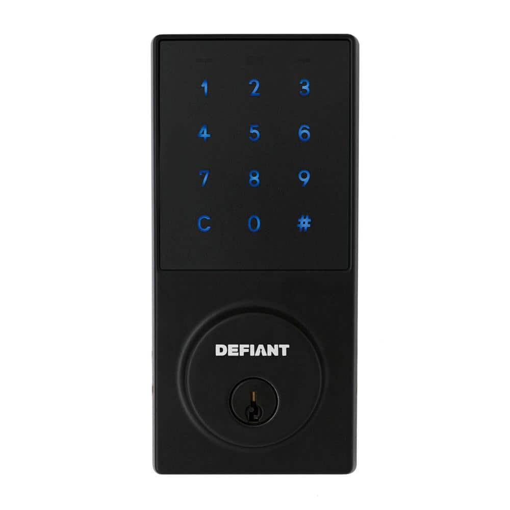 Defiant Slim Matte Black Electronic Touchpad Deadbolt
