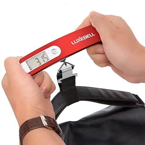 Digital Luggage Scale Gift for Traveler Suitcase Handheld Weight Scale 110lbs (Red)