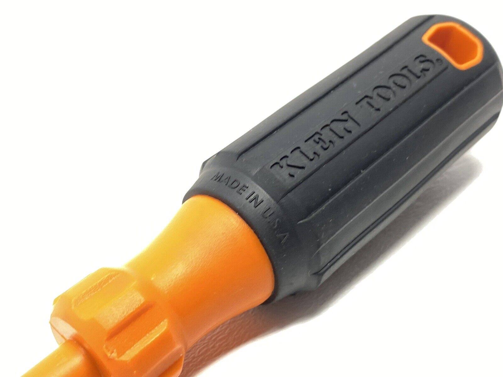 Klein Tools- 6824INS- Insulated Screwdriver, 1/4-Inch Cabinet Tip, 4-Inch Round Shank