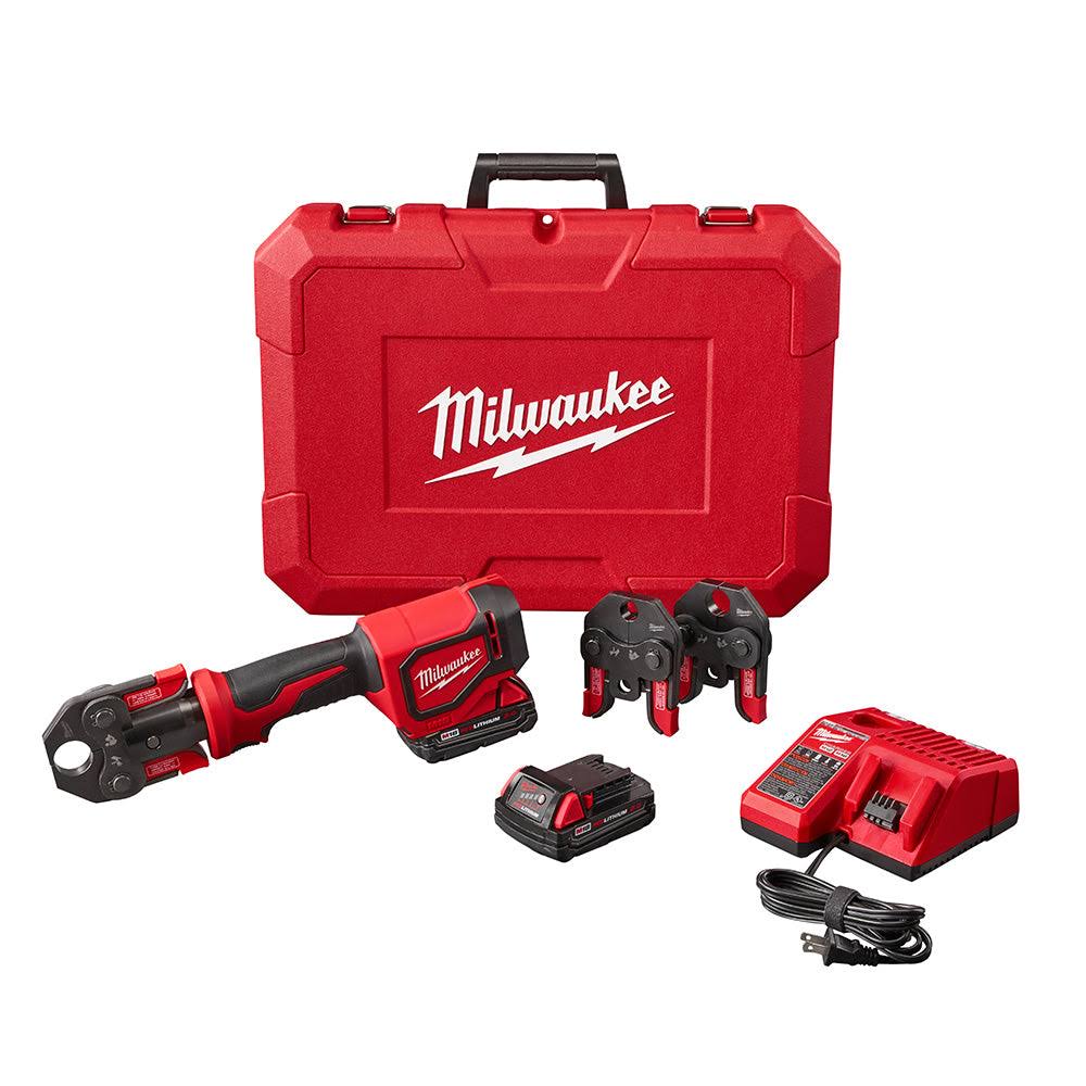 Milwaukee 2674-82C M18 Short Throw Plumbing Press Tool Kit with PEX Crimp Jaws