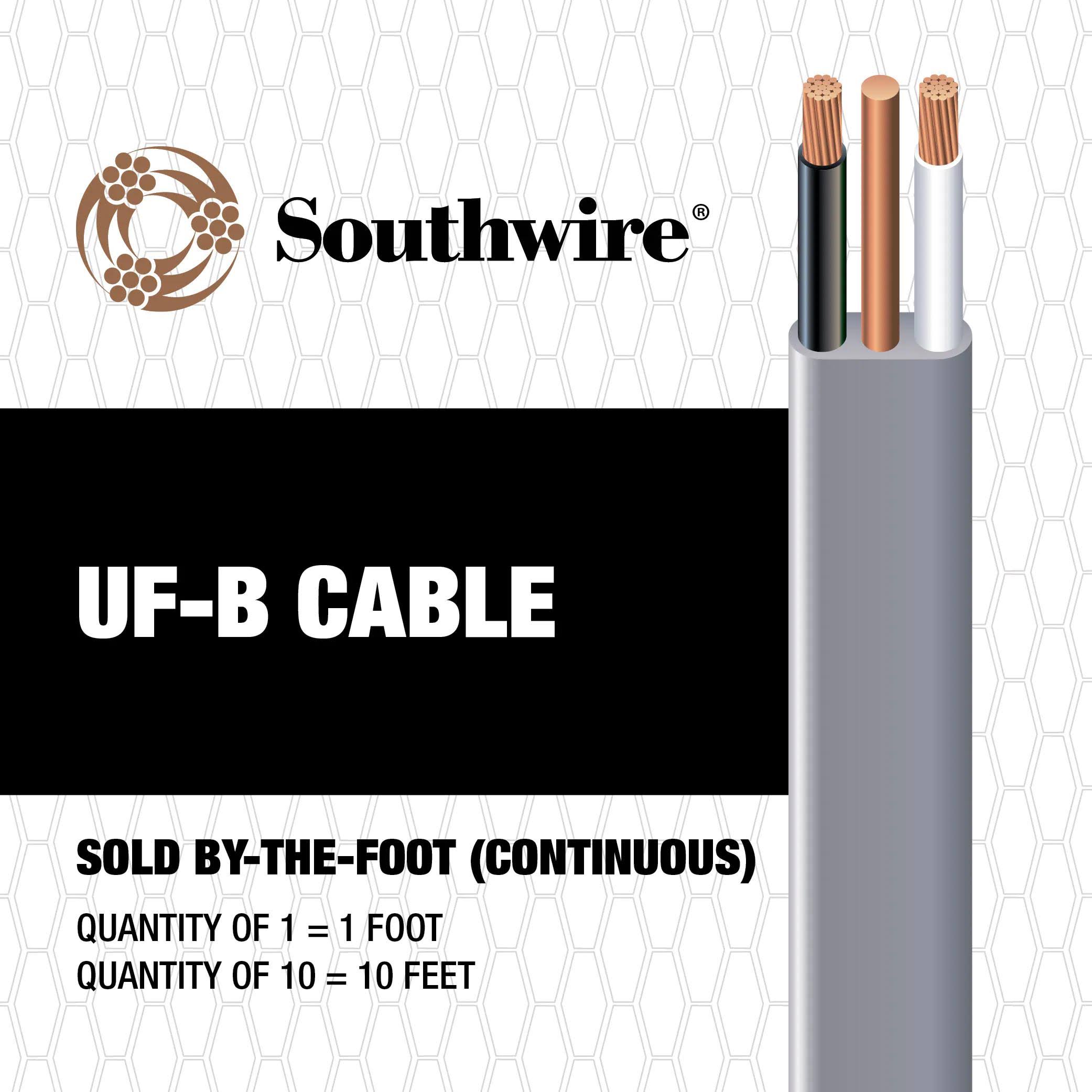 Southwire 6/2 UF Wire (By-the-Foot) 21469203
