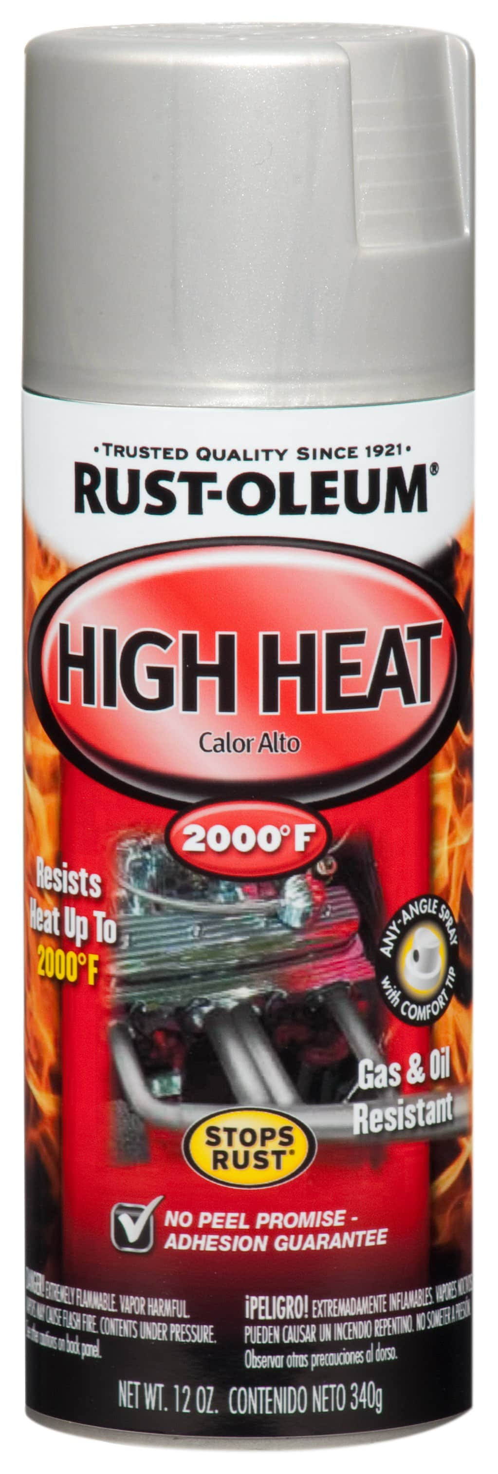 Rust-Oleum 248904 Automotive High Heat Spray Paint, 12 oz, Flat Aluminum