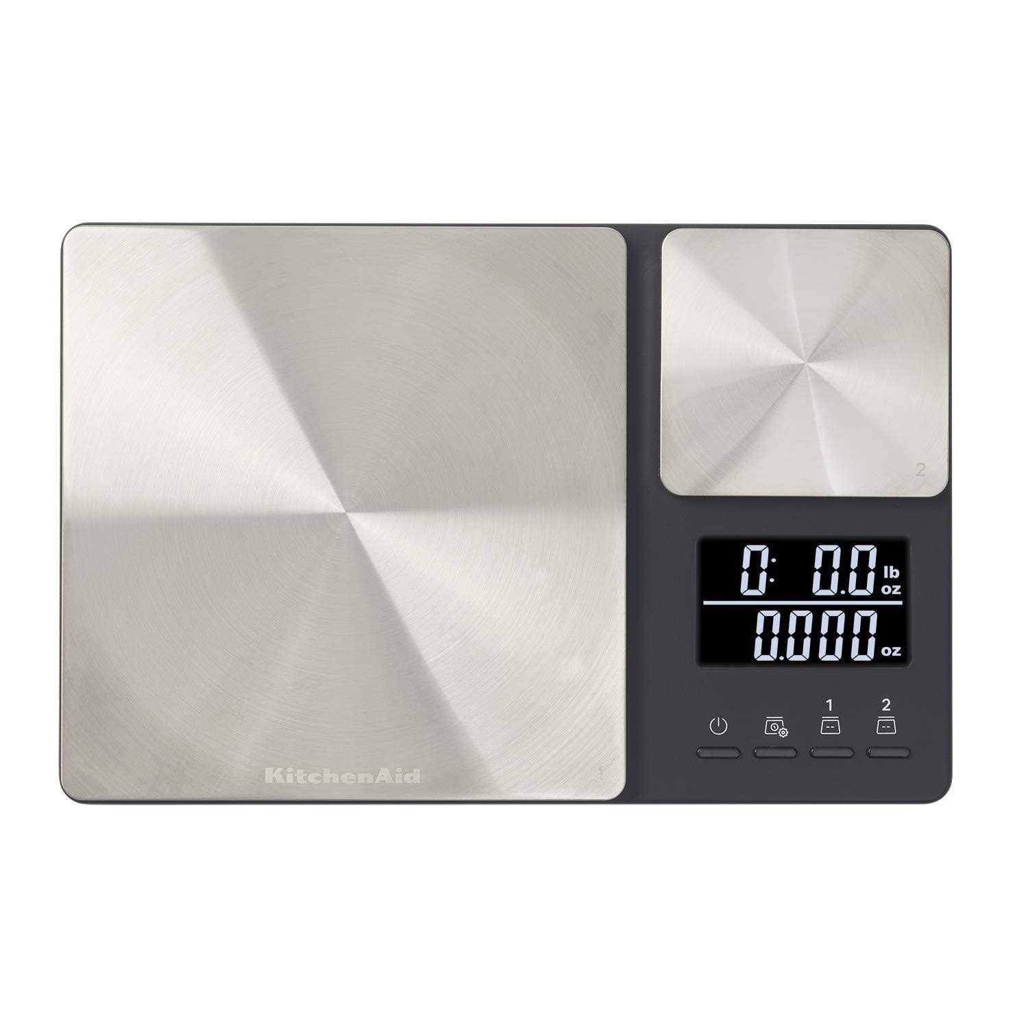KitchenAid Dual Platform Digital Kitchen Scale, 11 Pound Capacity, Black