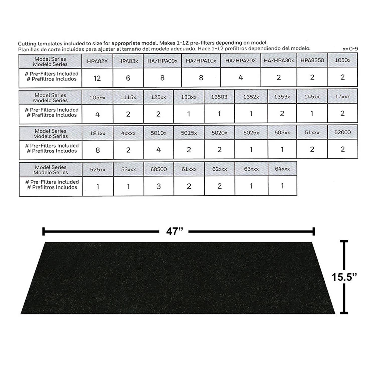 Honeywell Air Purifier Pre-Filter, Odor Reducing, Replacement, A