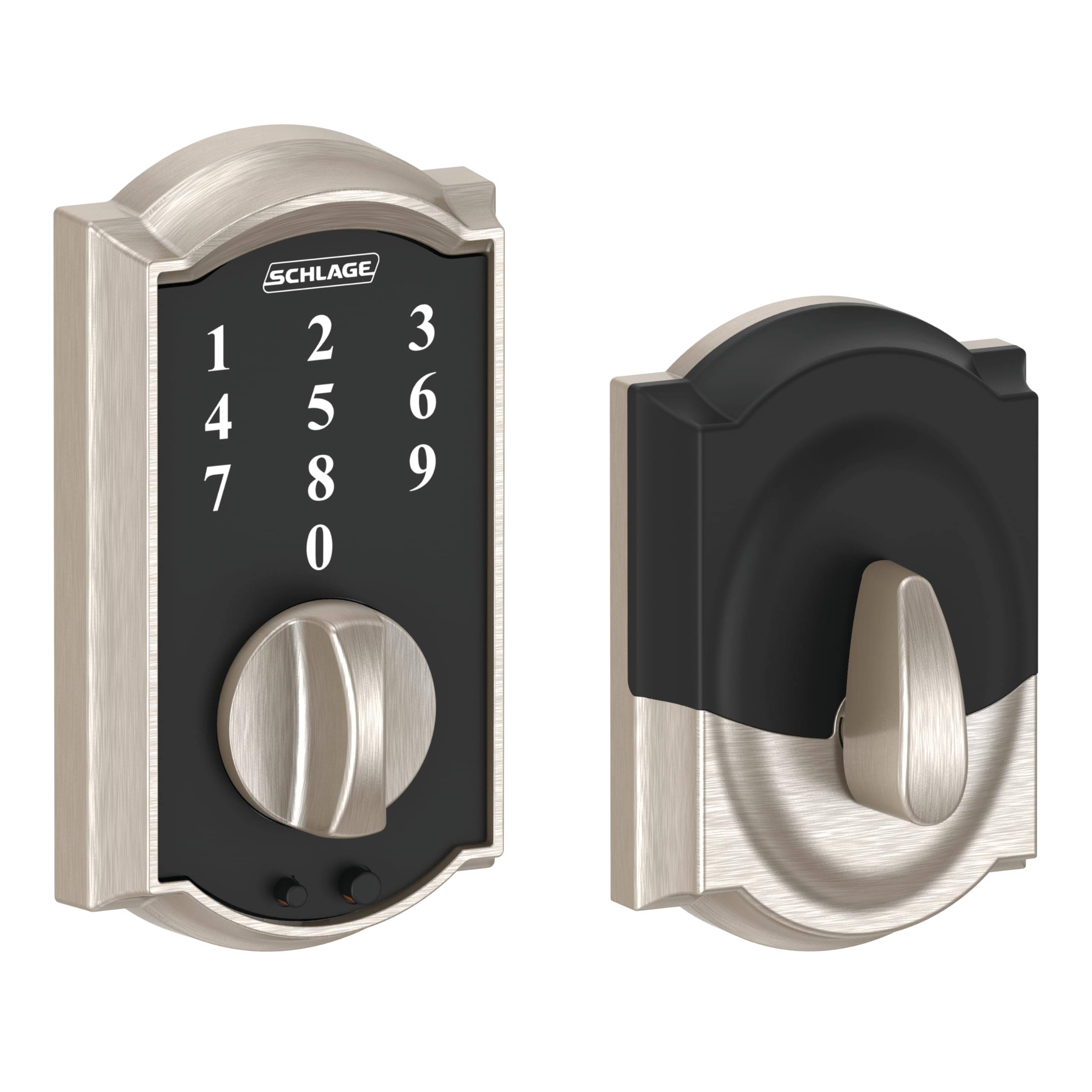 Schlage BE375-CAM Camelot Touch Keyless Electronic Deadbolt- Satin Nickel