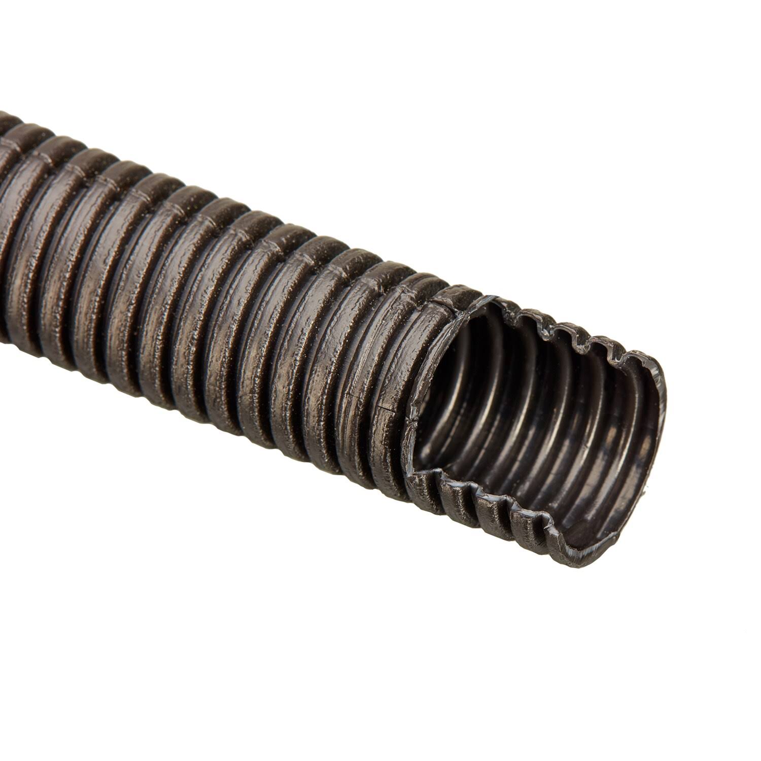 HYDROMAXX 3/4 in. x 100 ft Flexible Corrugated Black HDPE Non Split Tubing Wire Loom BHDPENS034100