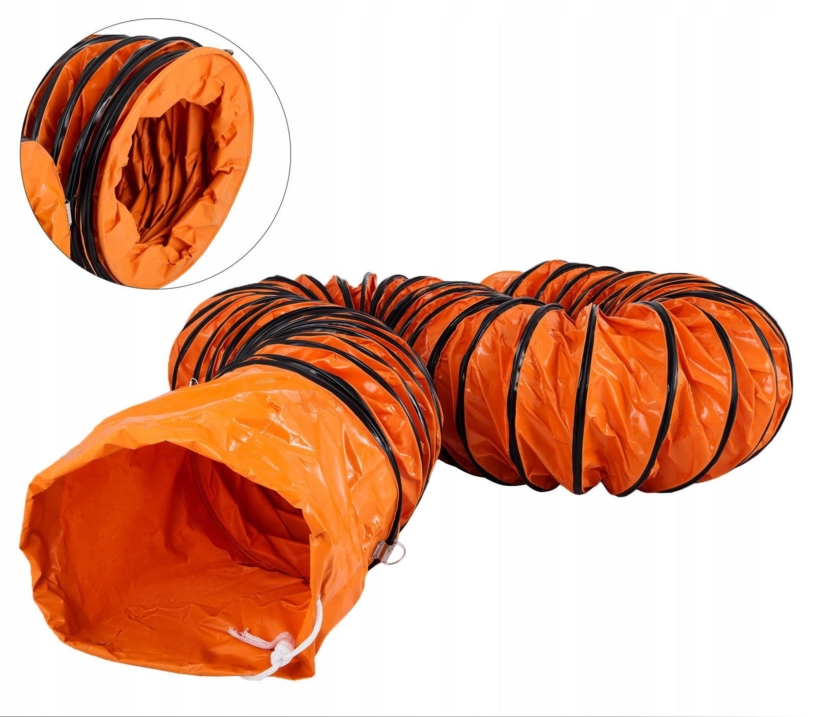 VEVOR Ducting Hose, 25ft PVC Flexible HVAC Duct Hosing for 10-in Utility Blower Exhaust Fan Stainless Steel in Orange | TFRGDD255L7.6-001V0