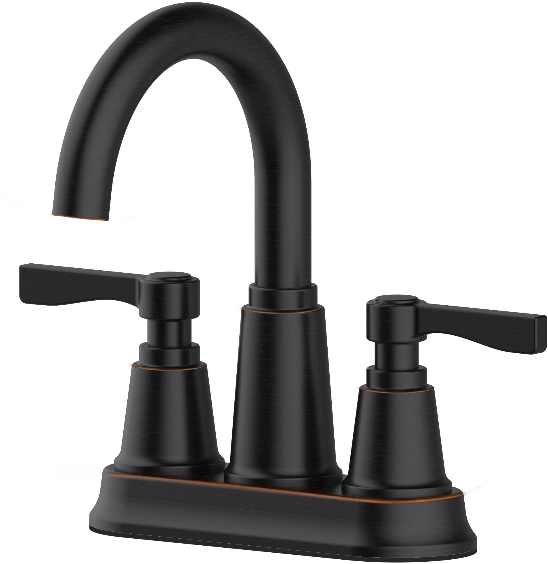 Allen + Roth Townley Oil Rubbed Bronze 4-in Centerset 2-Handle WaterSense Bathroom Sink Faucet with Drain and Deck Plate | 67130W-602707
