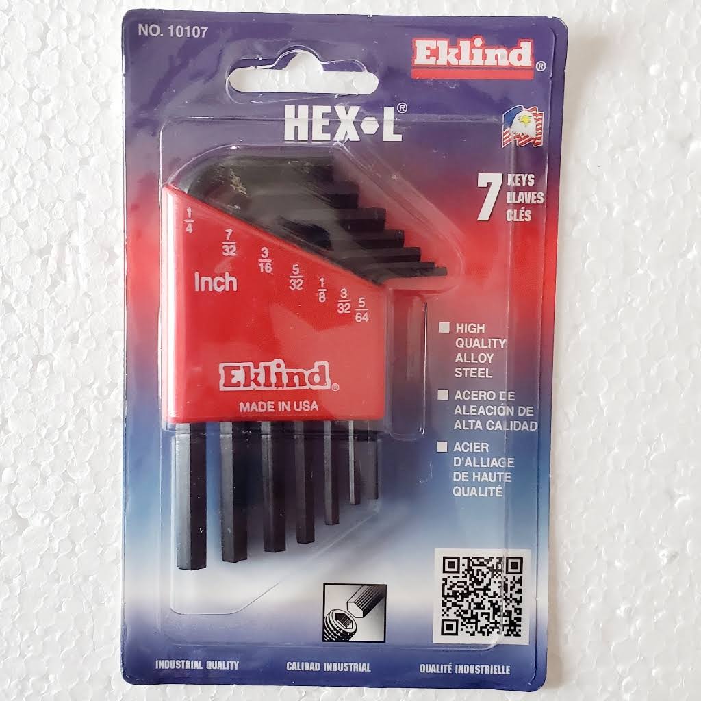 Eklind Short Arm Hex-L Key Set, 7 piece