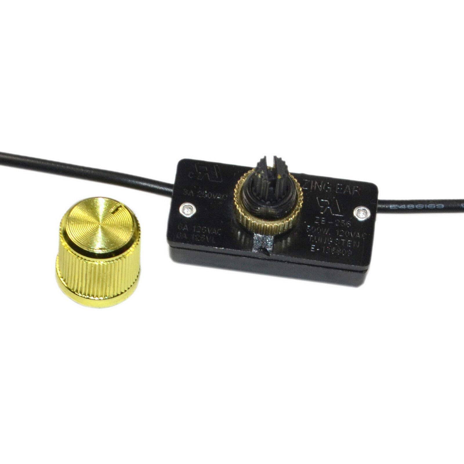 Hqrp Universal Dimmer Light Lamp Switch with Rotary Knob 125V 6a