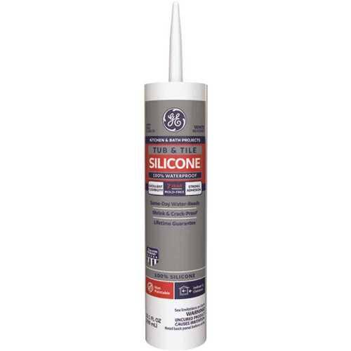 GE 2749484 10.1 oz. White Silicone Bath Tub and Tile Caulk