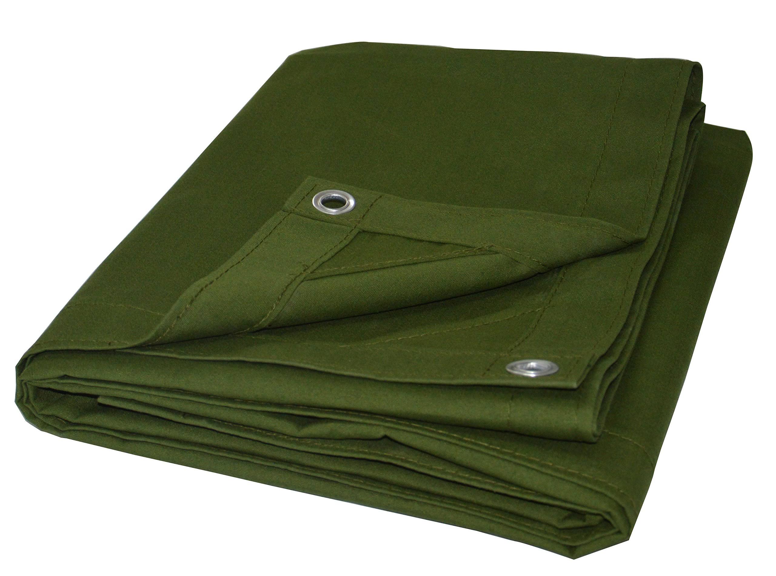 Cartman Olive Drab 10 oz Canvas Tarpaulin 3 Sizes for Option 8' x 10'