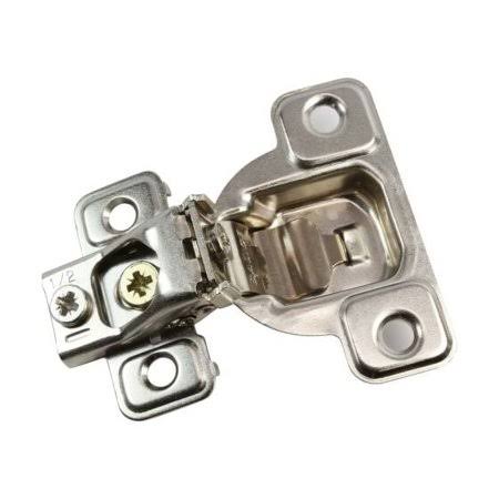 Salice 2-Pack 106 Degree 1/2 inch Overlay, Excenthree Face Frame Hinge with 3 Cam Adjustment, Nickel Finish, Silver