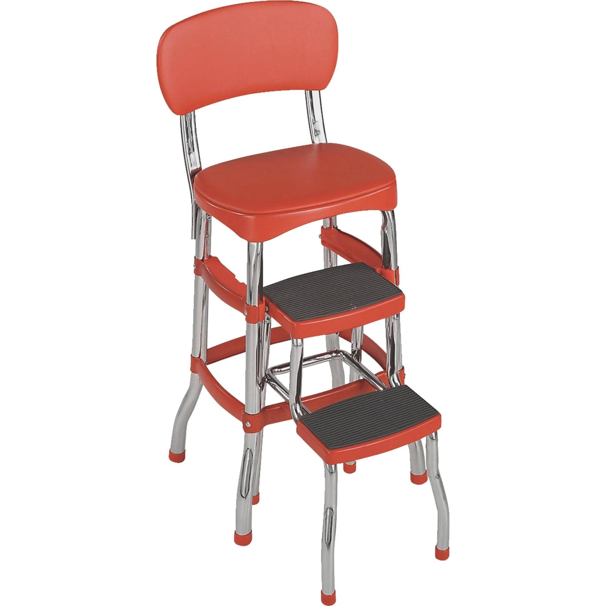Cosco Red Retro Counter Chair / Step Stool