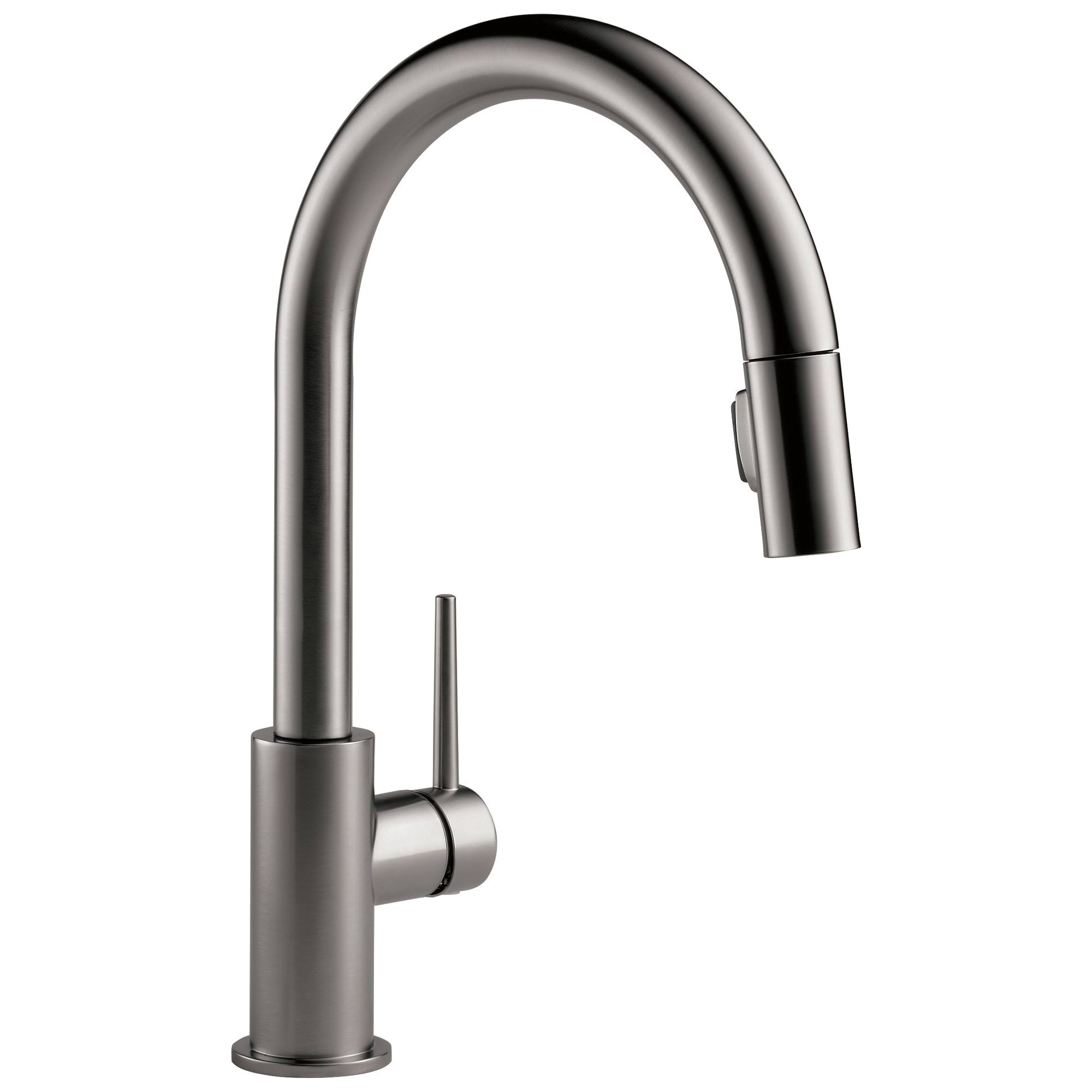 Delta 9159-KS-DST Trinsic Single Handle Pull-Down Kitchen Faucet, Black Stainless