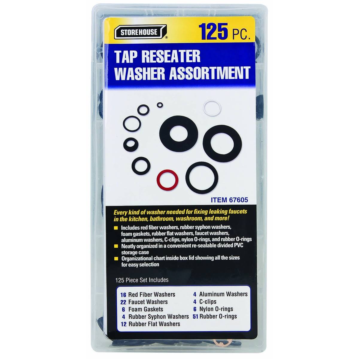 Storehouse 125 Piece Tap Reseater Washer Assortment