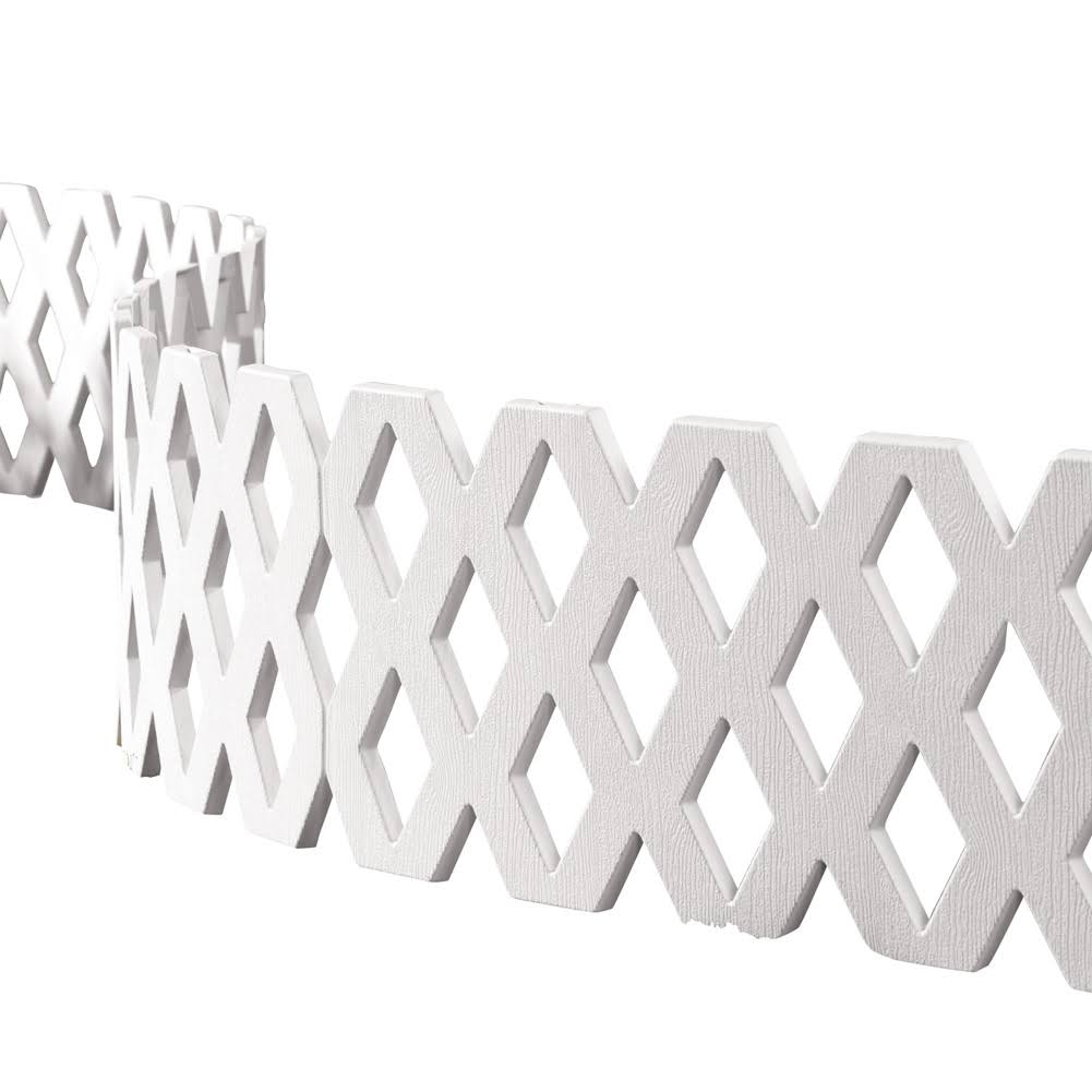 Lattice Fence Garden Border Set- 4 PC White