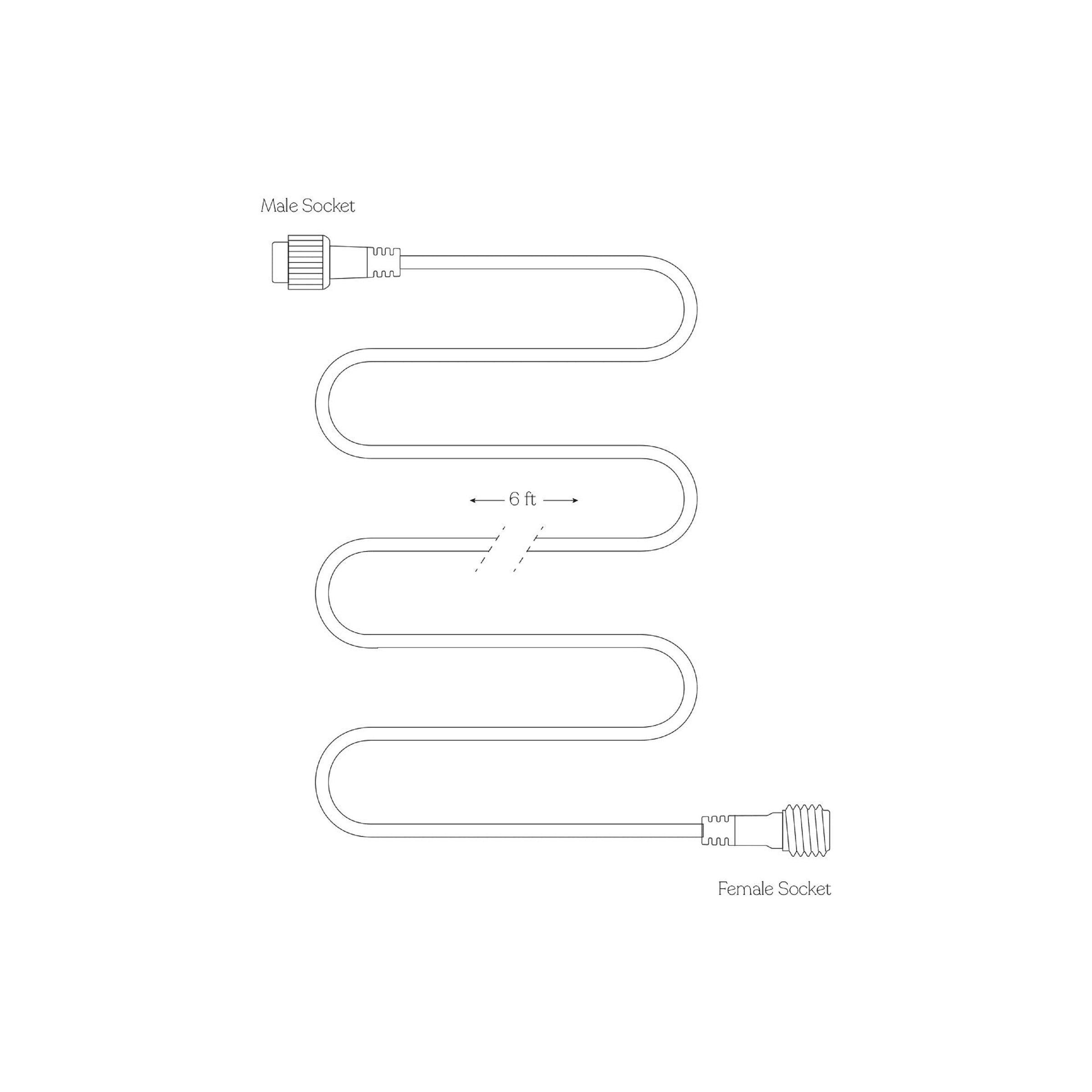 Brightech Ambience Pro 6 ft Solar Extension Cable for String Lights- Black