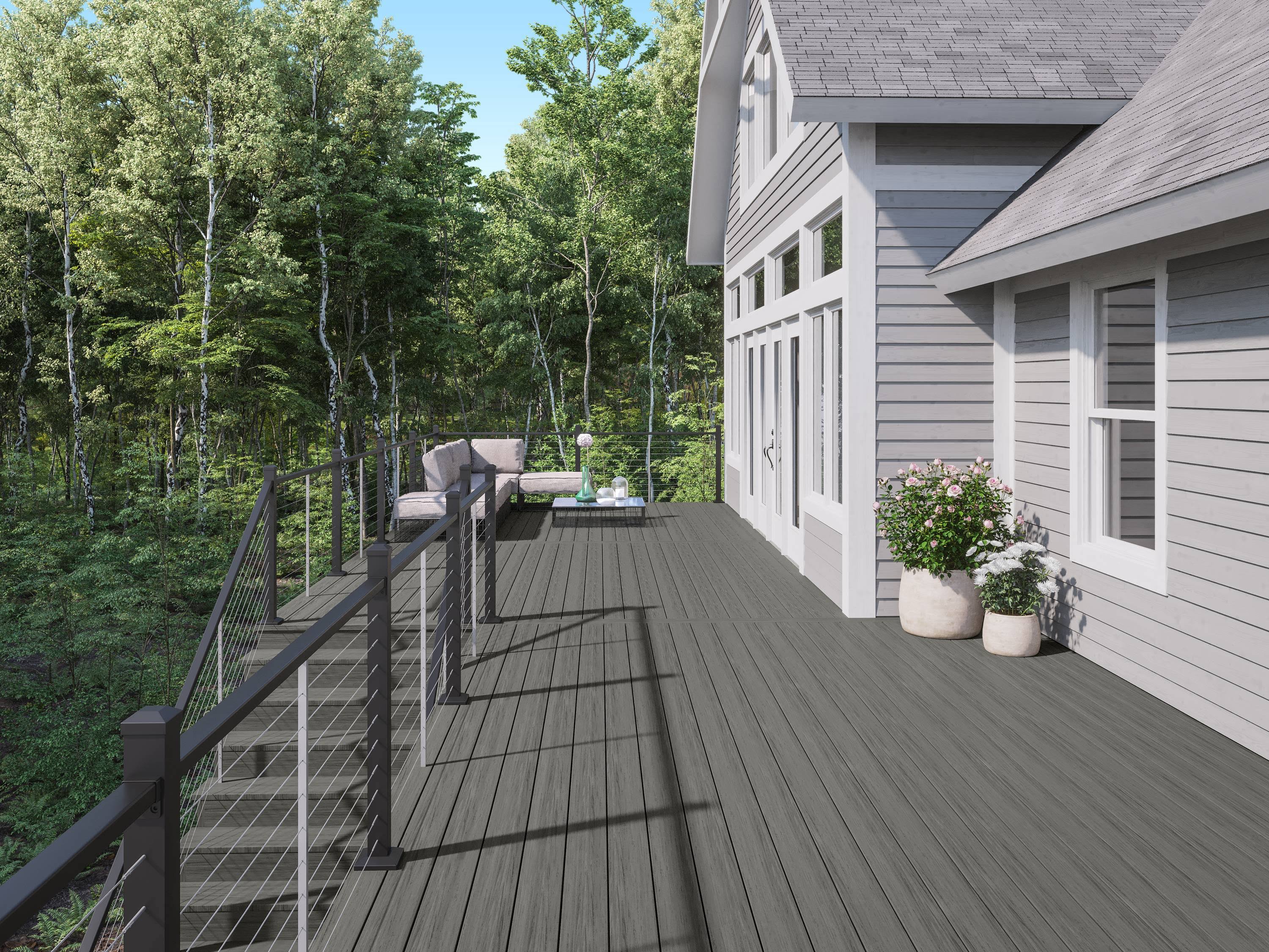 Deckorators 6 ft. x 36 in. Textured Black Cable Railing Top Rail Kit