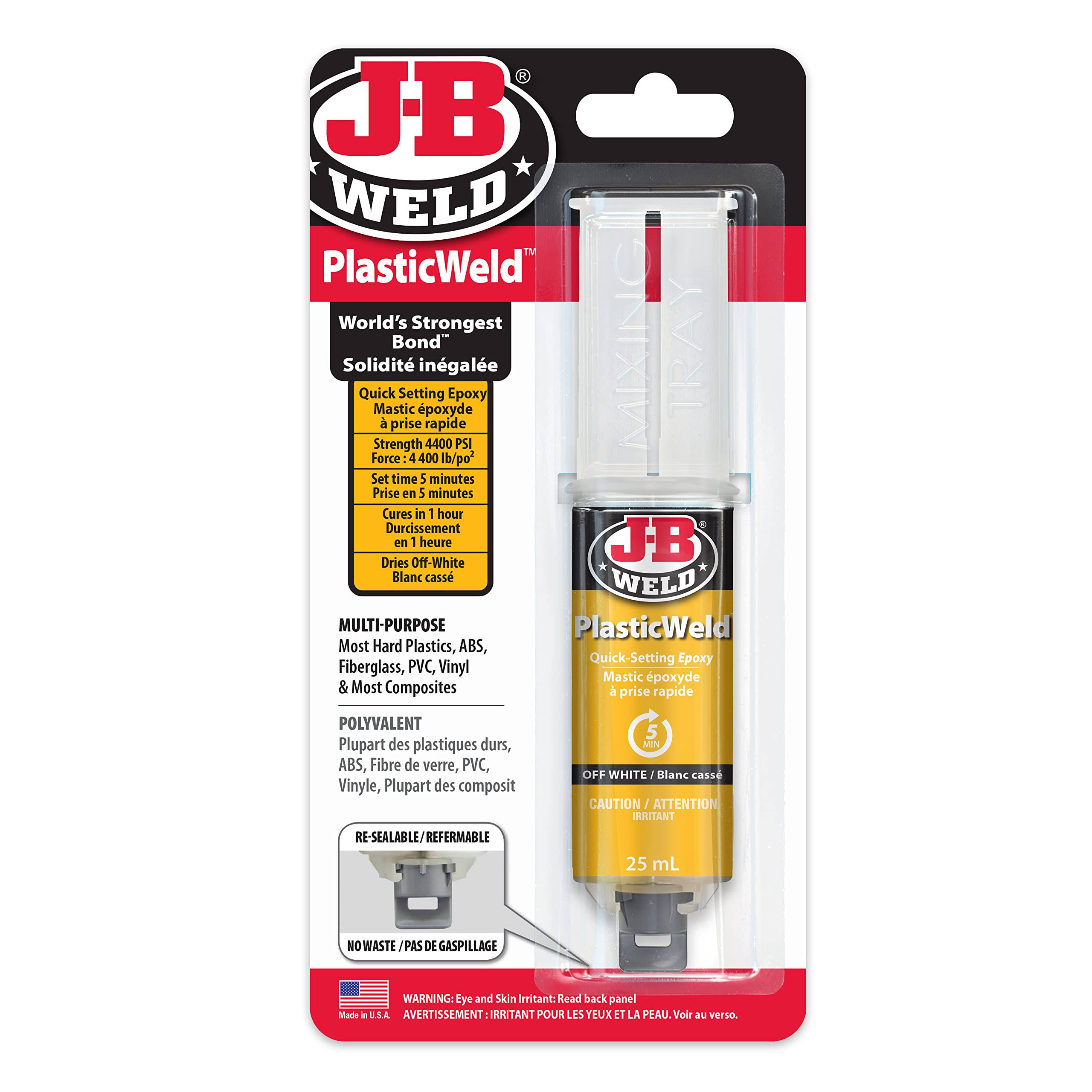 J-B Weld 50132 PlasticWeld Syringe Epoxy