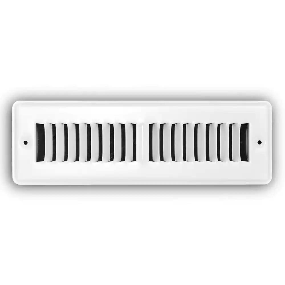 Everbilt 2 in. x 10 in. 2-Way Steel Toe-Kick Floor Grille in White