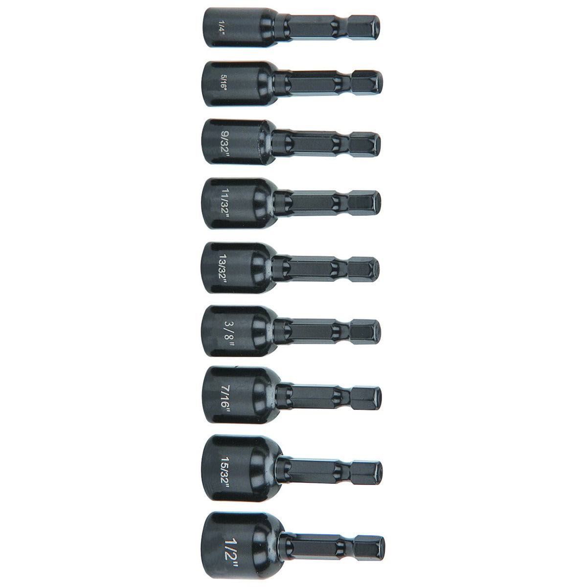 Warrior SAE Quick Release Magnetic Nutsetter Set, 9 Piece