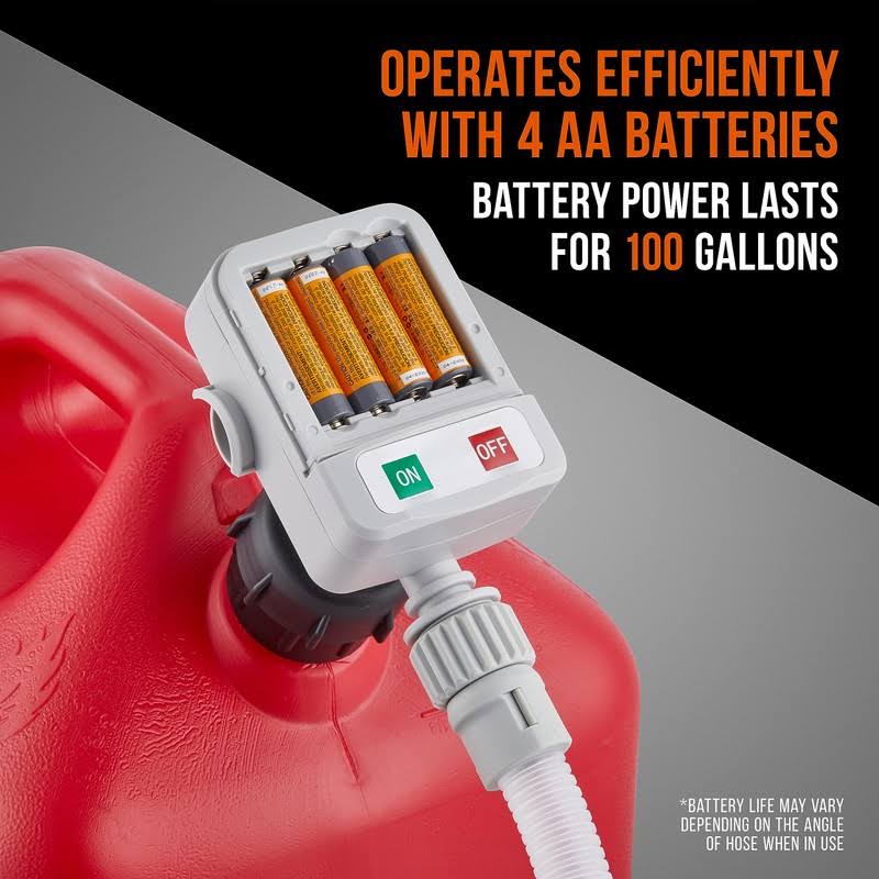 Deway Automatic Fuel Transfer Pump with Nozzle for Quick Flow Control & Stop, Extra Long Hose, Portable Liquid Pump for Gasoline, DIESEL Fuel & More