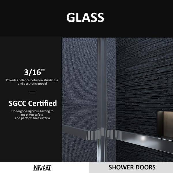 niveal Alvin 59 in. W x 56 in. H Sliding Framed Tub Door in Chrome Finish