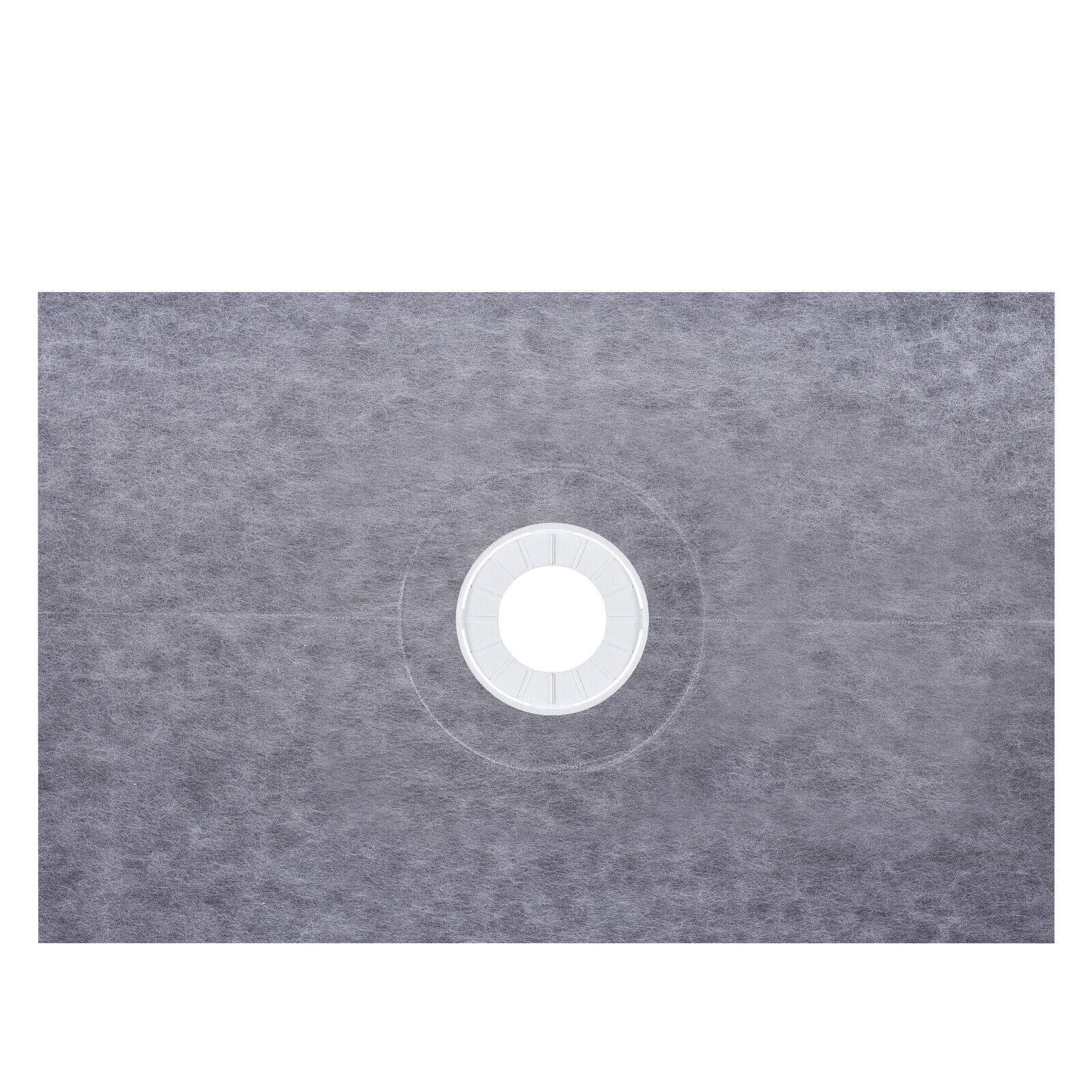 VEVOR 38 x 60 in. Waterproof Shower Pan Underlayment with 4 in. ABS Central Bonding Flange Polyethylene Shower Pan Liner