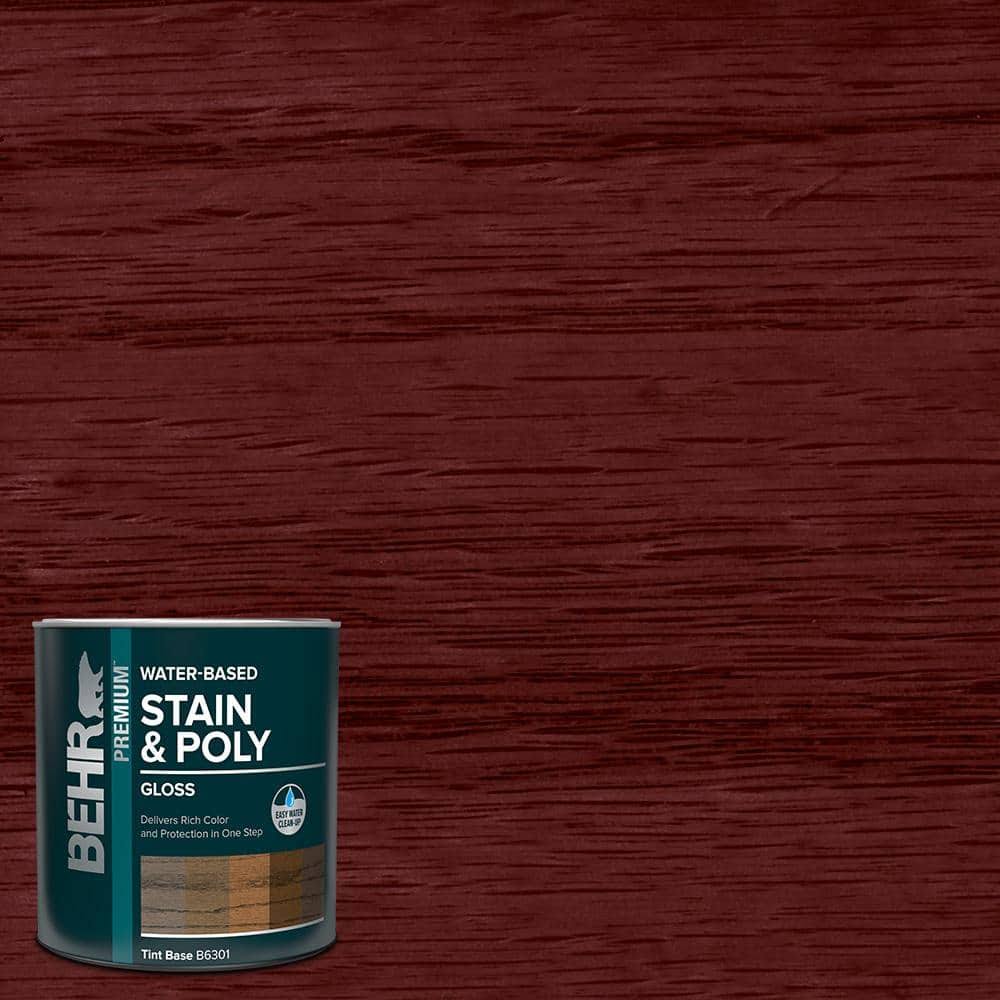BEHR 1 qt. #TIS-354 Bombay Mahogany Gloss Semi-Transparent Water-Based Interior Stain and Poly in One