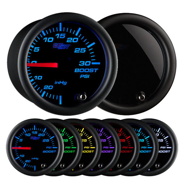 GlowShift Tinted 7 Color 30 PSI Boost/Vacuum Gauge