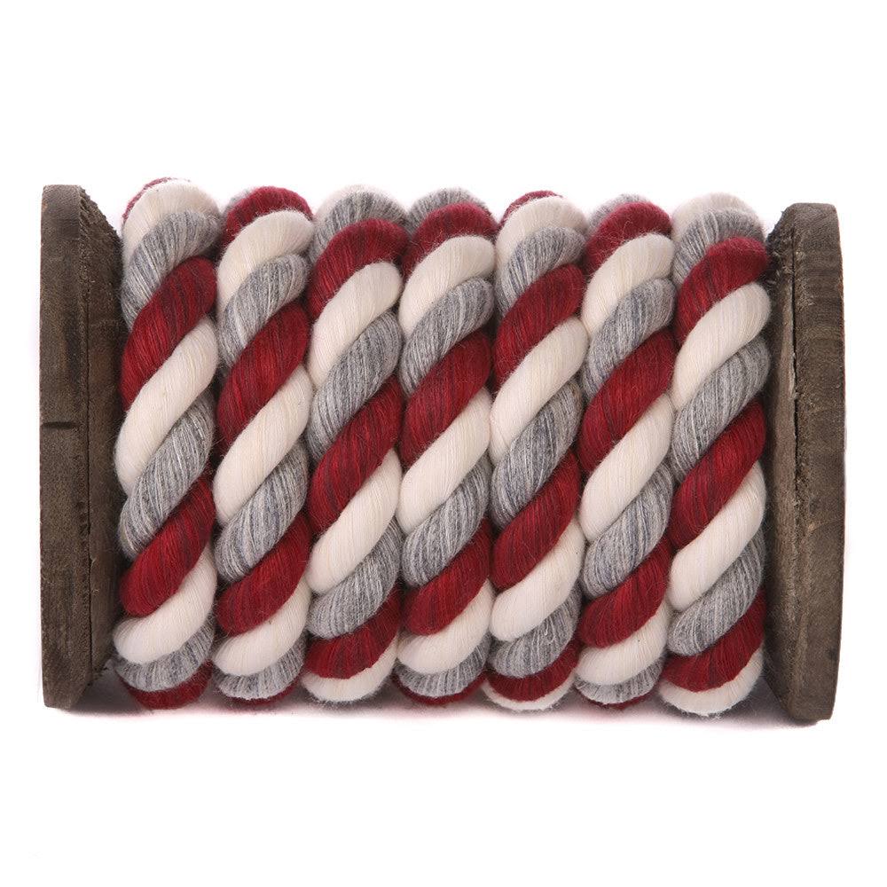 Ravenox Twisted Cotton Rope (Burgundy, Silver & White)- 1/2-Inch x 50-Feet- 13641849143386