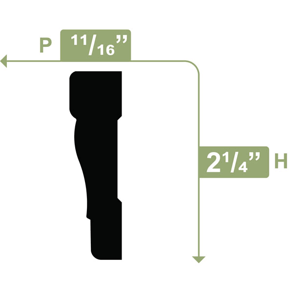 11/16-in x 2-1/4-in x 7-ft Primed Pine Casing WM356