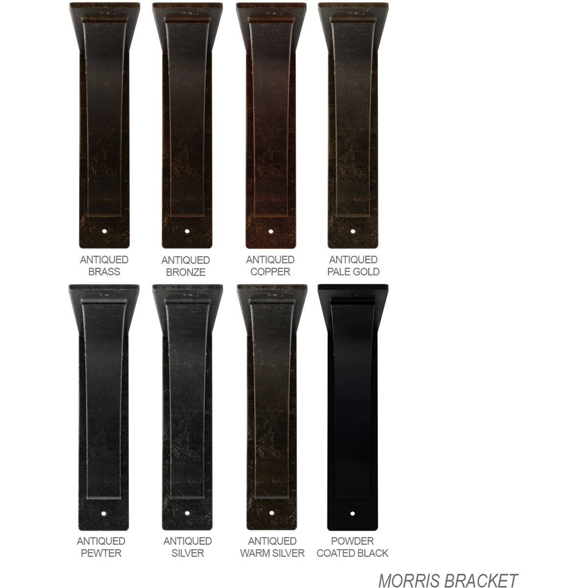 3 in. x 8 in. x 8 in. Powder Coated Black Morris Steel Bracket