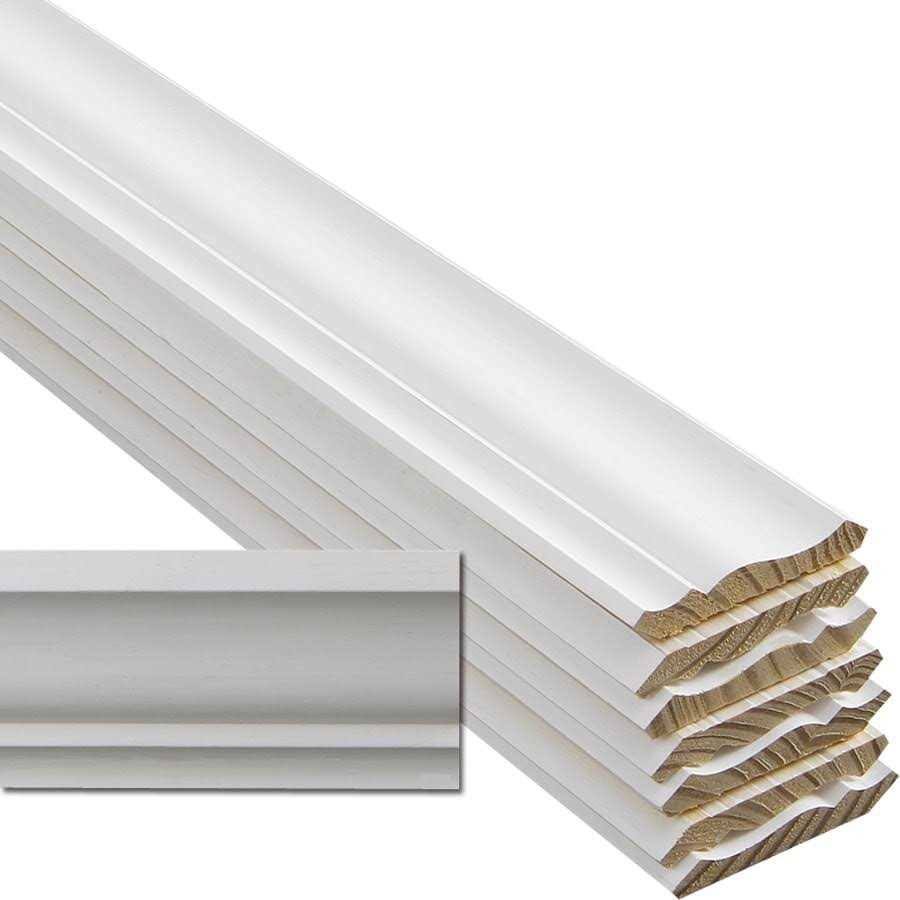 EverTrue 8-Pack 3-5/8-in x 12-ft Pine Primed Crown Moulding in White | C 4912FJPMD