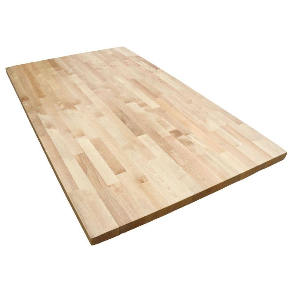 Wood Butcher Block Kitchen Countertop Unfinished Birch Cutting Board 98 x 25 in.