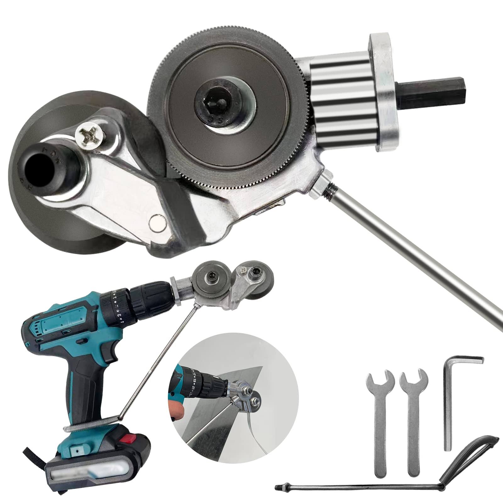 Hanhui 2023 New Metal Nibbler Drill Attachment, Metal Nibbler Drill Attachment with Adapter, DIY Metal Drill Attachment, Metal Cutter Sheet Drill