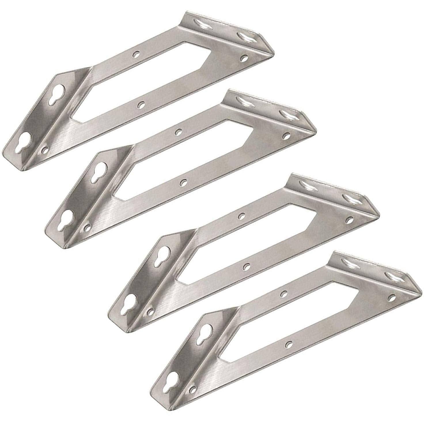 Rannb Trapeziform Angle Brackets Multi-Purpose Stainless Steel Corner Braces Large Size- 4pcs