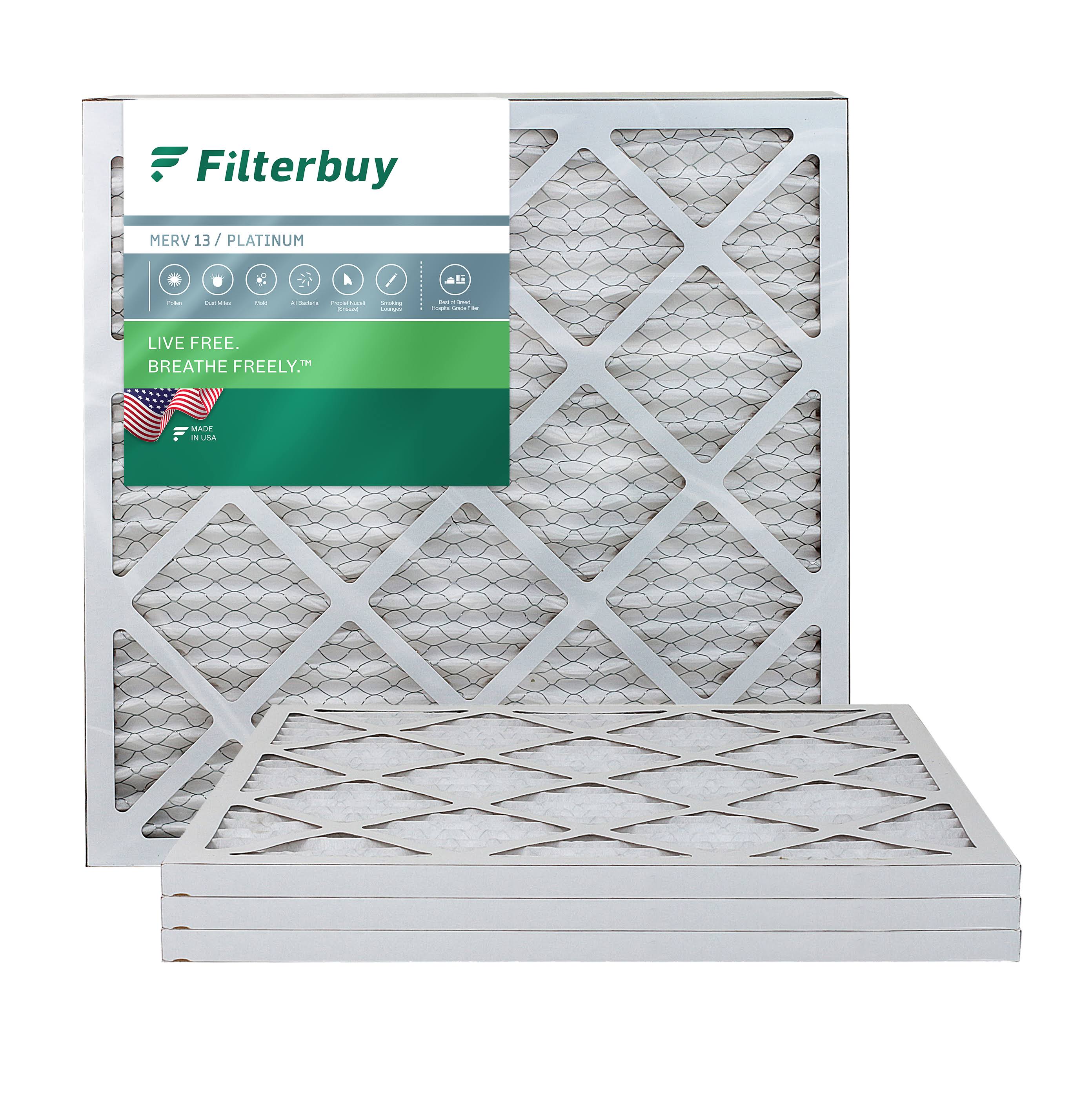 AFB20x20x1M13pk4Filterbuy 20x20x1 Air Filter MERV 13, Pleated HVAC AC Furnace Filters Replacement (Set of 4)